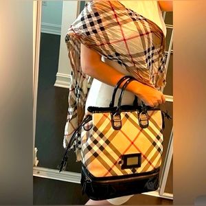 Authentic Burberry Silk Scarf- pleated.